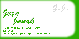 geza janak business card