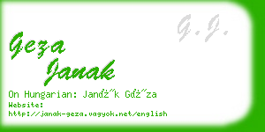 geza janak business card